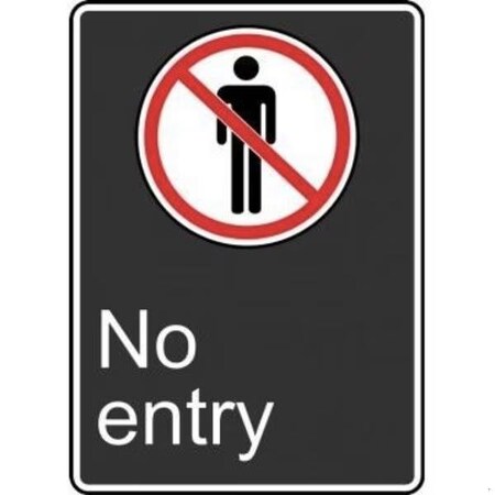 Accuform SAFETY SIGN NO ENTRY 14 in  X 10 in  ADHESIVE MCSA580XV